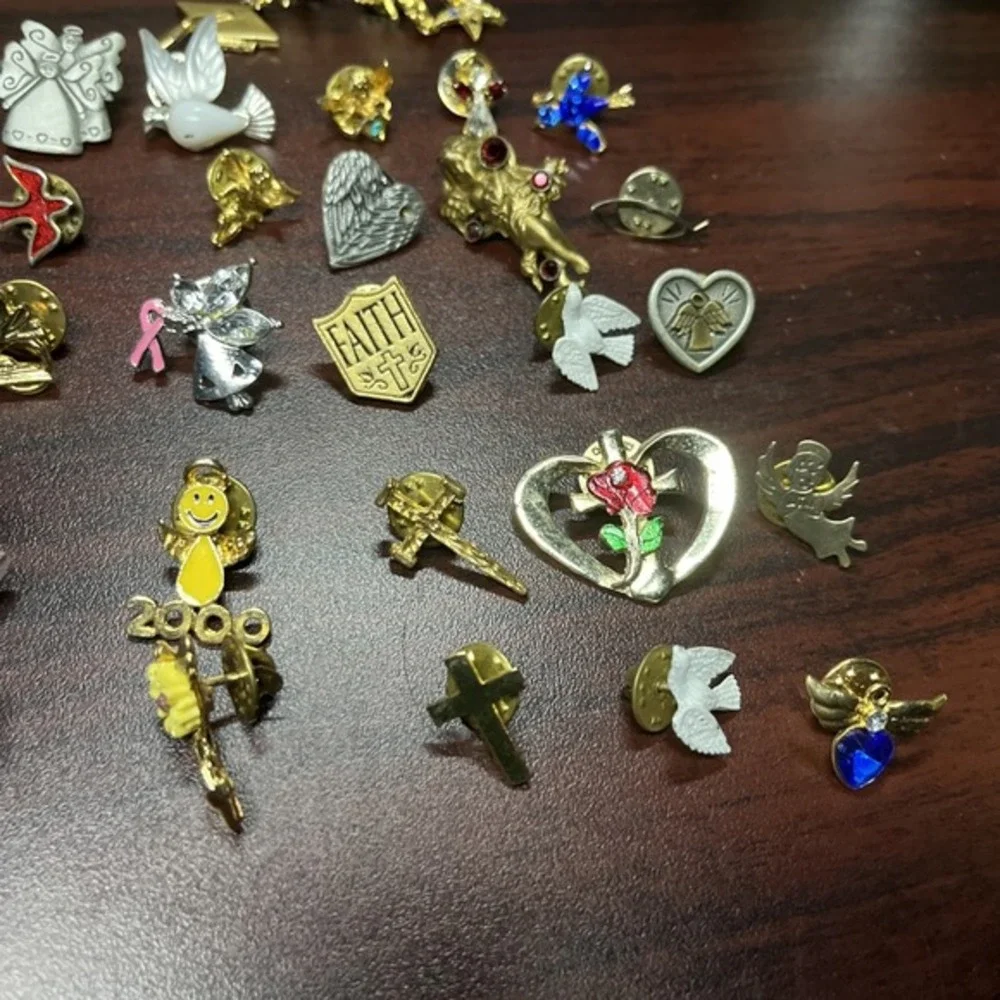 Lot Of 27 Christian Religious Religion Angel Lapel Hat Pins‎
